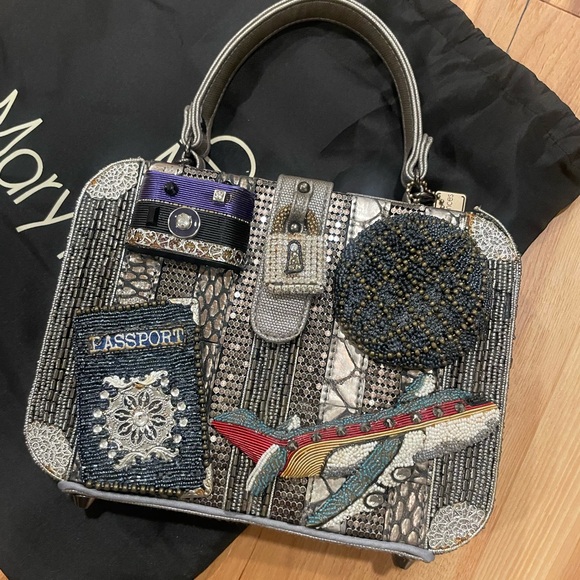 Mary Frances Handbags - Mary Frances Multicolor Beaded Handbag Airplane Passport